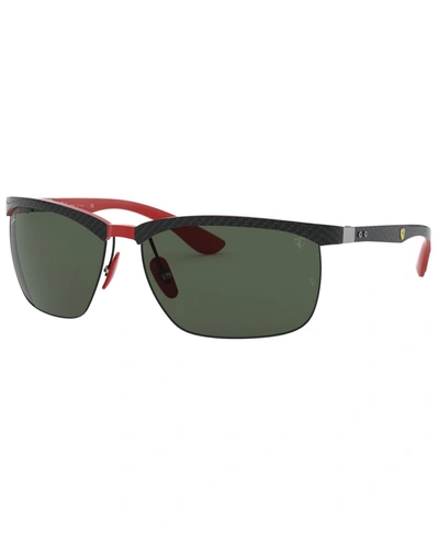 Shop Ray Ban Ray-ban Sunglasses, Rb8324m 64 In Dk Carbon On Rubber Red Ferrari/dark Gre