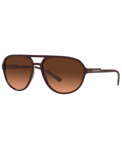 Shop Dolce & Gabbana Men's Sunglasses, Dg6150 60 In Transparent Tobacco/orange Gradient Brow