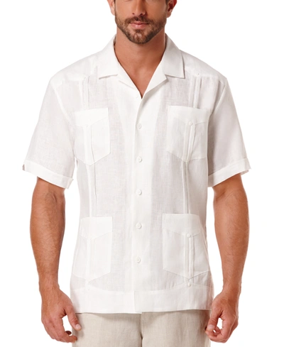 Shop Cubavera Men's Big & Tall Short-sleeve 4-pocket 100% Linen Guayabera Shirt In White