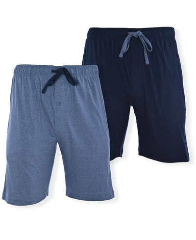 Shop Hanes Men's Big And Tall Knit Jam Shorts, Pack Of 2 In Navy/blue Heather
