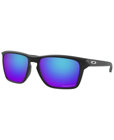 Shop Oakley Sylas Polarized Sunglasses, Oo9448 57 In Matte Black / Prizm Sapphr Iridium Polar