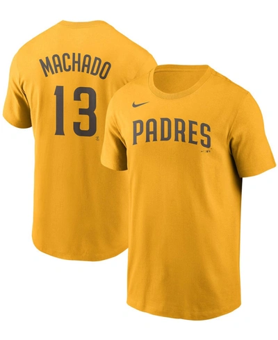 Shop Nike Men's Manny Machado Gold San Diego Padres Name Number T-shirt