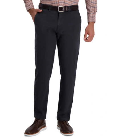 Shop Haggar Men's Classic-fit Soft Chino Dress Pants In Lead