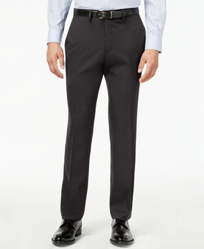 Shop Kenneth Cole Reaction Men's Slim-fit Stretch Gabardine Dress Pants In Charcoal