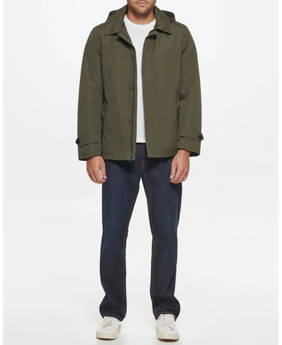 Shop Cole Haan Men's Classic Hooded Rain Jacket In Olive