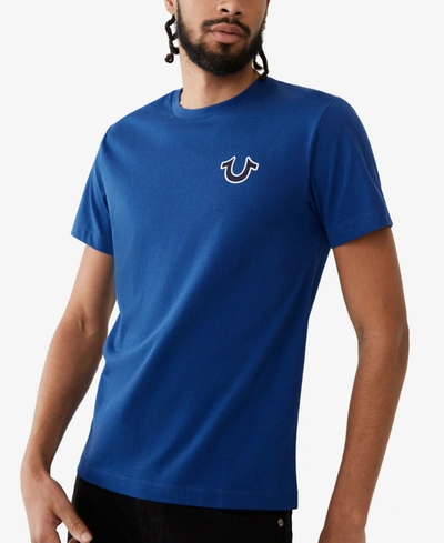 Shop True Religion Men's Buddha Logo Crewneck Short Sleeve T-shirt In Cobalt