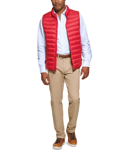 Shop Club Room Men's Down Packable Vest, Created For Macy's In Red