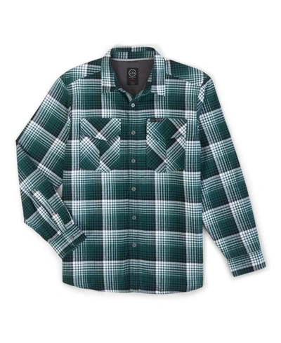 Wrangler Men's Atg Thermal-lined Flannel Shirt In Deep Green | ModeSens