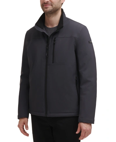 Shop Calvin Klein Men's Sherpa Lined Classic Soft Shell Jacket In Iron
