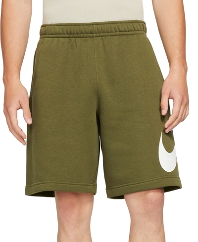 Shop Nike Sportswear Club Fleece Logo Shorts In Rough Green