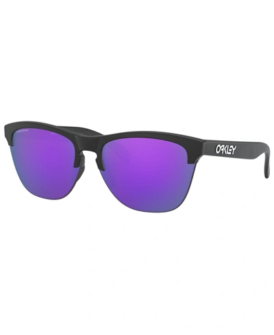 Shop Oakley Sunglasses, Oo9374 63 Frogskins Lite In Matte Black/prizm Violet