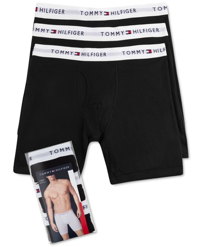 Shop Tommy Hilfiger Men's 3-pk. Classic Cotton Boxer Briefs In Black