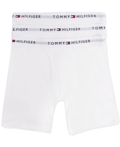 Shop Tommy Hilfiger Men's 3-pk. Classic Cotton Boxer Briefs In White