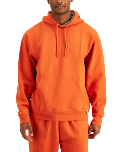 Russell Athletic Men's Fleece Hoodie Sweatshirt In Burnt Orange