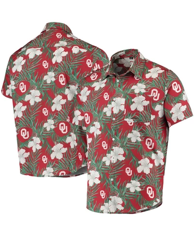 Shop Foco Men's Crimson Oklahoma Sooners Floral Button-up Shirt