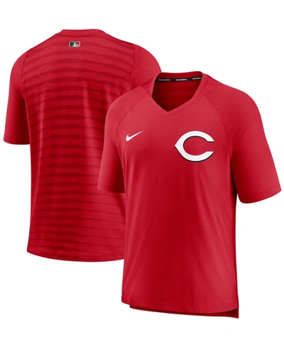 Shop Nike Men's Red Cincinnati Reds Authentic Collection Pregame Performance V-neck T-shirt
