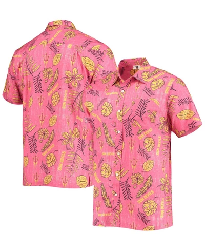 Shop Wes & Willy Men's Maroon Arizona State Sun Devils Vintage-like Floral Button-up Shirt