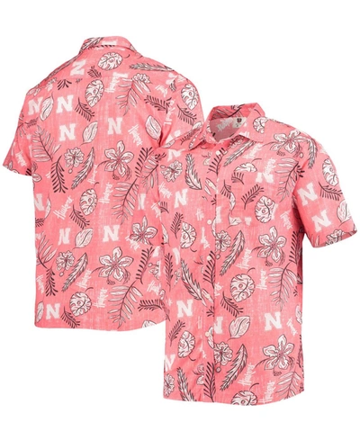 Shop Wes & Willy Men's Scarlet Nebraska Huskers Vintage-like Floral Button-up Shirt