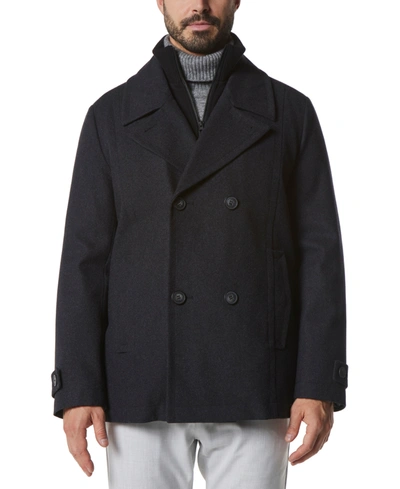 Shop Marc New York Men's Danton Peacoat With Inset Bib In Charcoal