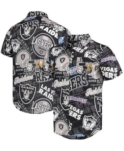 Shop Foco Men's Black Las Vegas Raiders Thematic Button-up Shirt