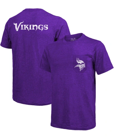 Shop Majestic Minnesota Vikings Tri-blend Pocket T-shirt In Purple