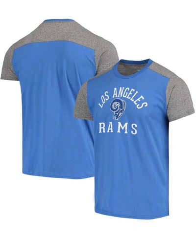 Shop Majestic Men's Royal, Heathered Gray Los Angeles Rams Gridiron Classics Field Goal Slub T-shirt In Royal/heathered Gray