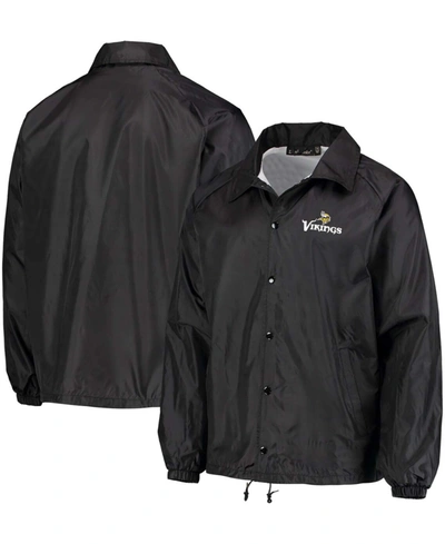 Dunbrooke Men's Black Minnesota Vikings Coaches Classic Raglan Full-snap Windbreaker Jacket In Black
