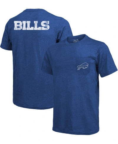 Shop Majestic Buffalo Bills Tri-blend Pocket T-shirt In Royal Blue