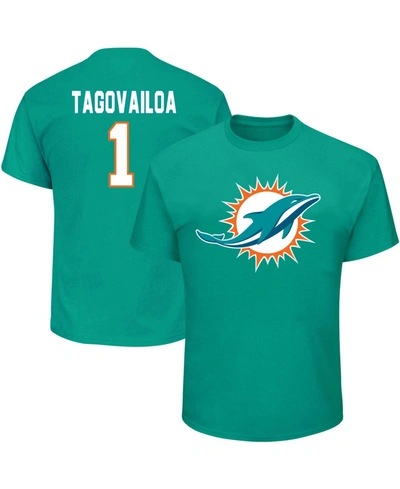 Men's Tua Tagovailoa Aqua Miami Dolphins Big & Tall Eligible Receiver III Name & Number T-Shirt