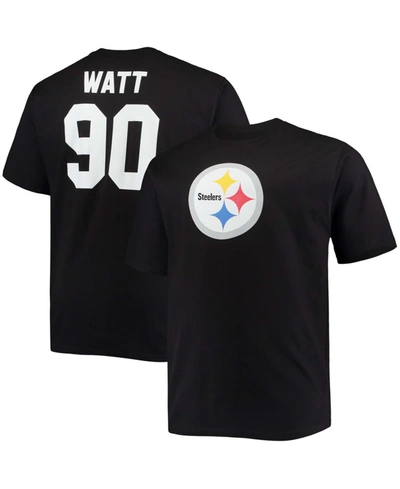 Fanatics Men's Big And Tall T.j. Watt Black Pittsburgh Steelers Player Name Number T-shirt In Black