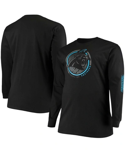 Shop Fanatics Men's Big And Tall Black Carolina Panthers Color Pop Long Sleeve T-shirt