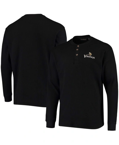 Shop Dunbrooke Men's Black Minnesota Vikings Maverick Thermal Henley Long Sleeve T-shirt