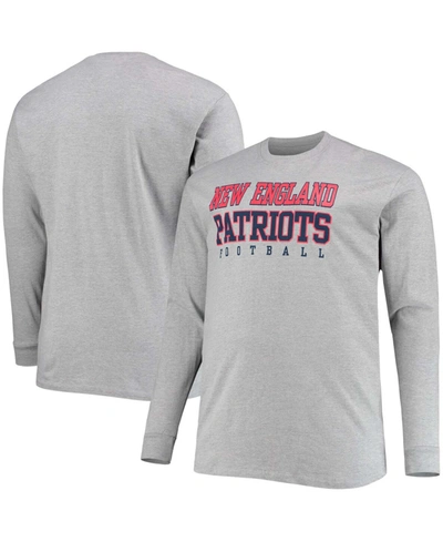 Fanatics Men's Big And Tall Heathered Gray New England Patriots Practice Long Sleeve T-shirt In Heather Gray