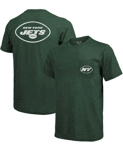 Shop Majestic New York Jets Tri-blend Pocket T-shirt In Green