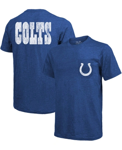 Shop Majestic Indianapolis Colts Tri-blend Pocket T-shirt In Royal Blue