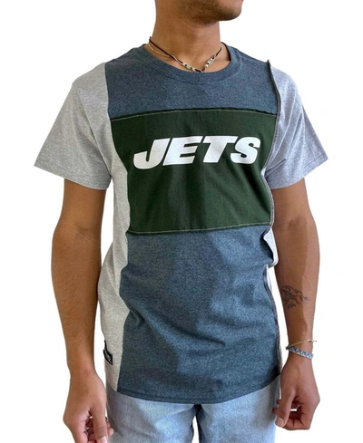 Shop Refried Apparel Men's Heathered Charcoal New York Jets Split T-shirt In Heather Gray