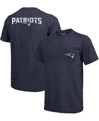 Shop Majestic New England Patriots Tri-blend Pocket T-shirt In Navy
