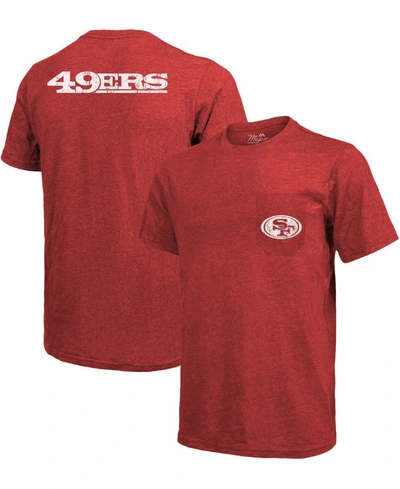 Shop Majestic San Francisco 49ers Tri-blend Pocket T-shirt In Scarlet