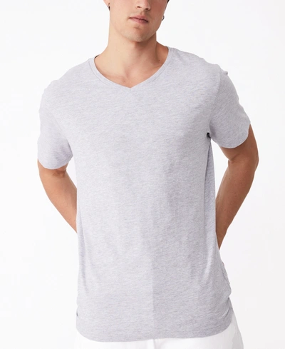 Shop Cotton On Men's Organic V-neck T-shirt In Light Gray Marle