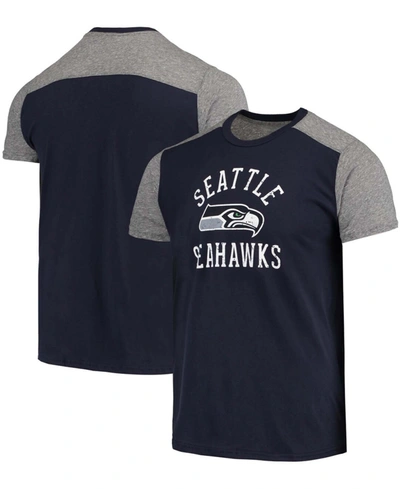 Shop Majestic Men's College Navy, Gray Seattle Seahawks Field Goal Slub T-shirt In Navy/gray
