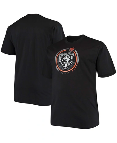 Shop Fanatics Men's  Black Chicago Bears Big And Tall Color Pop T-shirt