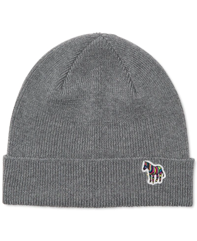 Shop Paul Smith Men's Zebra Beanie Hat In Grey