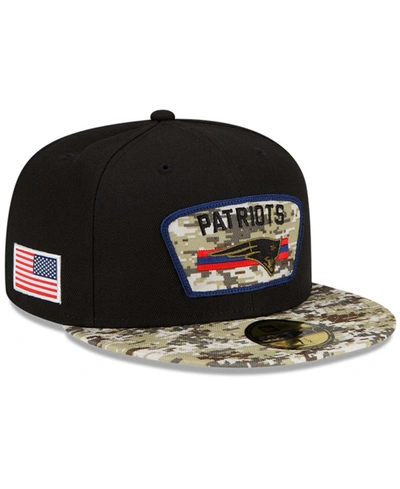 Shop New Era Men's Black-camouflage New England Patriots 2021 Salute To Service 59fifty Fitted Hat