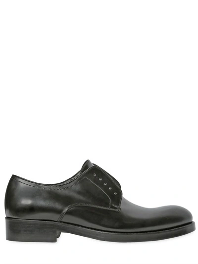 Shop Dsquared2 Brushed Leather Laceless Derby Shoes, Black