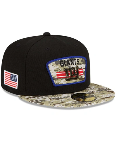 Shop New Era Men's Black-camouflage New York Giants 2021 Salute To Service 59fifty Fitted Hat