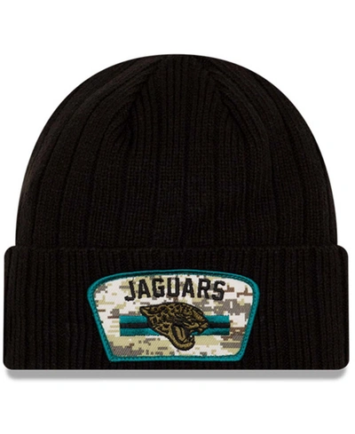 Shop New Era Men's Black Jacksonville Jaguars 2021 Salute To Service Cuffed Knit Hat