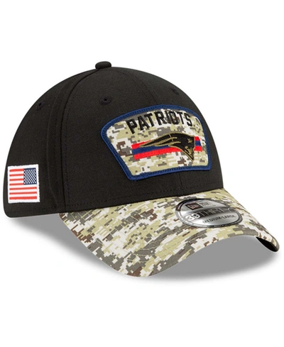Shop New Era Men's Black-camouflage New England Patriots 2021 Salute To Service 39thirty Flex Hat