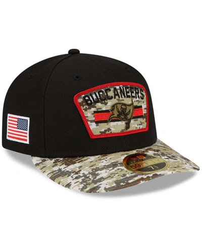 Shop New Era Men's Black-camouflage Tampa Bay Buccaneers 2021 Salute To Service Low Profile 59fifty Fitted Hat