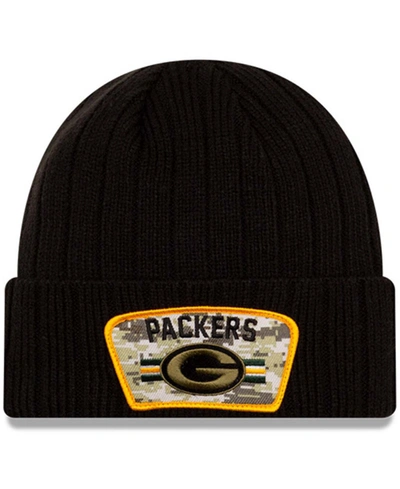 Shop New Era Men's Black Green Bay Packers 2021 Salute To Service Cuffed Knit Hat