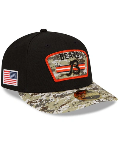 Shop New Era Men's Black-camouflage Chicago Bears 2021 Salute To Service B Low Profile 59fifty Fitted Hat